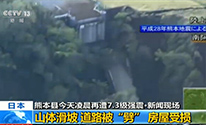 日本九州发生7.3级地震 道路被“劈”房屋受损