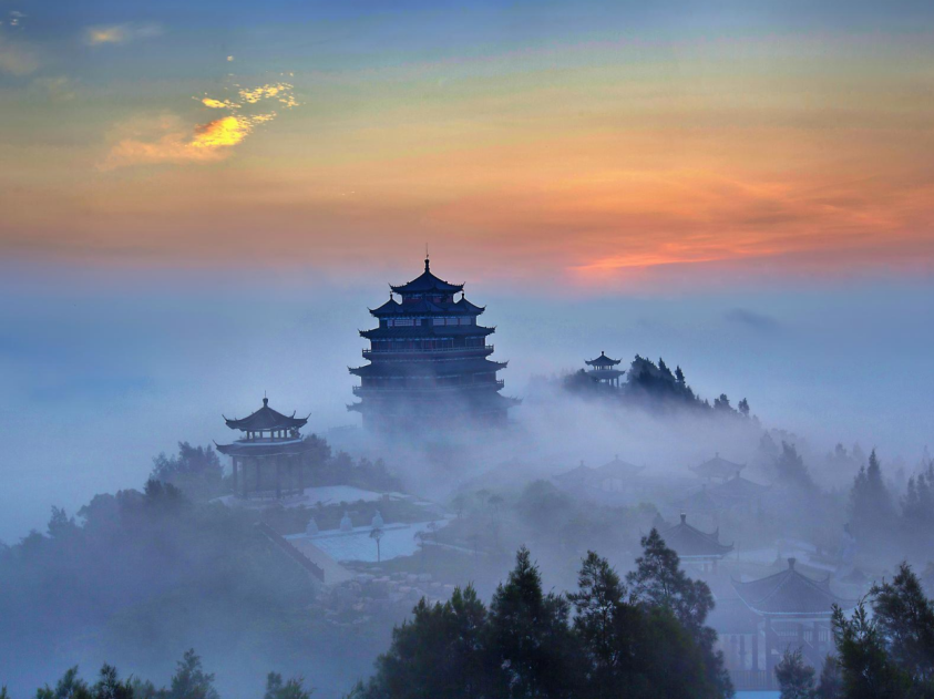 洞头霓屿山尖天空之城图片