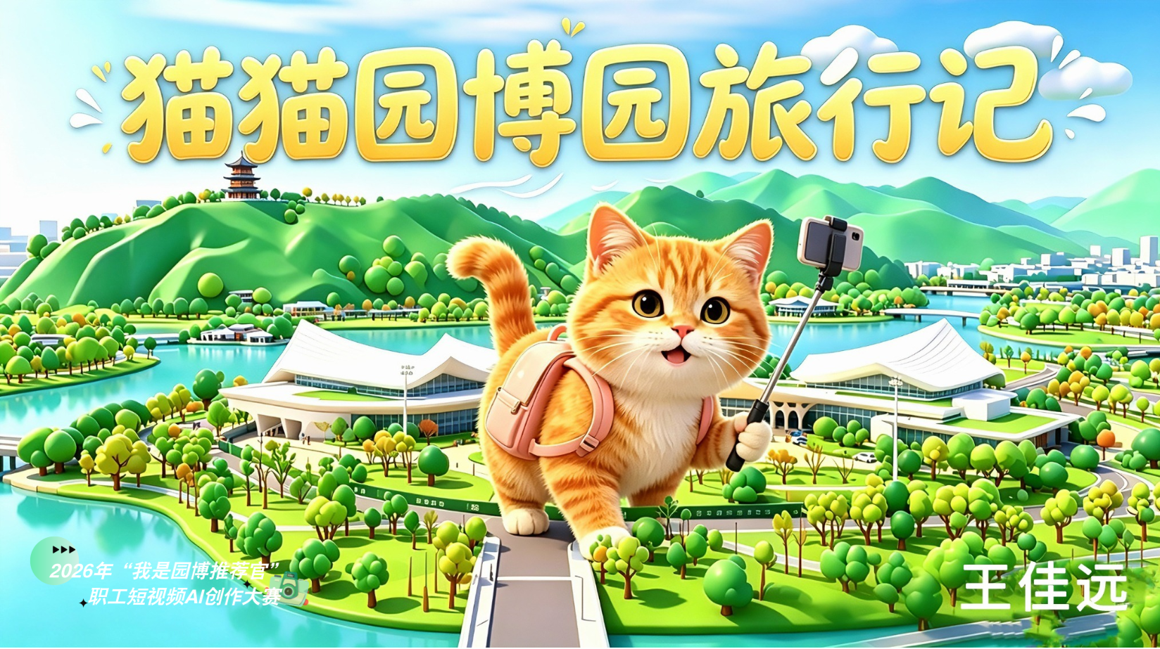 职工短视频AI创作大赛【兴趣组】二等奖作品《猫猫园博园旅行记》