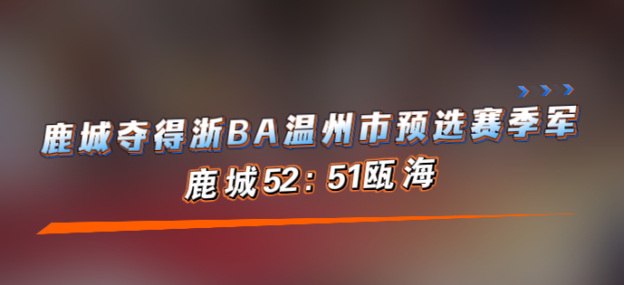 鹿城队拿下浙BA温州赛区季军