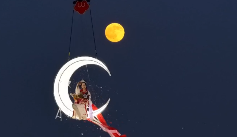 温州园博园嫦娥飞天,氛围拉满